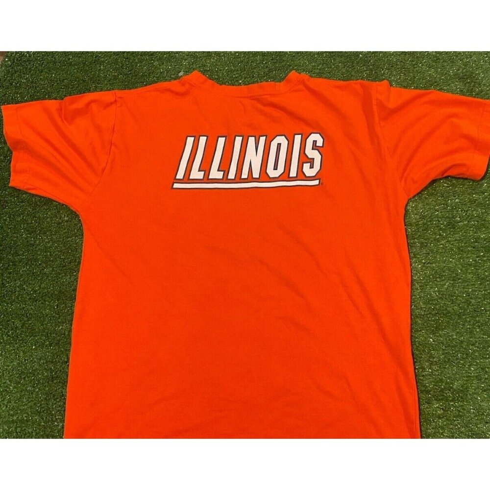 Illinois Fighting Illini shirt mens large orange Y2K retro football adult unisex - Picture 7 of 9